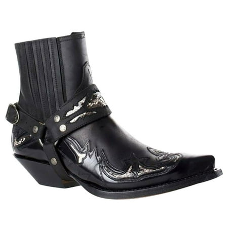 

Juebong Men Shoes Chelsea Boots Hasp Casual Mid Heel Fashion Buckle Leather Short Knight Boots Black Size 5