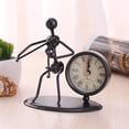 thumbnail image 1 of Dvkptbk Clocks Creative Wrought Iron Musical Instrument Villain Clock Wrought Iron Retro Personality Clock Home Decor on Clearance, 1 of 2