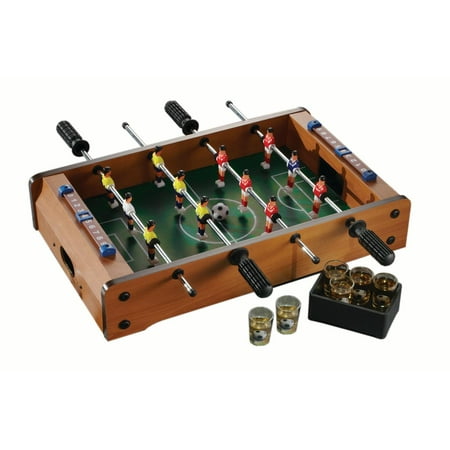 FOOSBALL TABLE GAME WITH SIX SHOT GLASSES