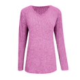 thumbnail image 2 of Yokua Womens Sweaters Casual Long Sleeve Scalloped Trim V Neck Lightweight Ribbed Knit Tunic Shirts Pullover Sweater Tops, 2 of 9