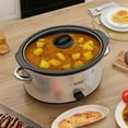 thumbnail image 4 of SUNVIVI Small Slow Cooker 4QT, Mini Food Warmer with 3 Heating Settings, Removable Ceramic Pot, Dishwasher Safe Glass Lid, Stainless Steel, 4 of 8