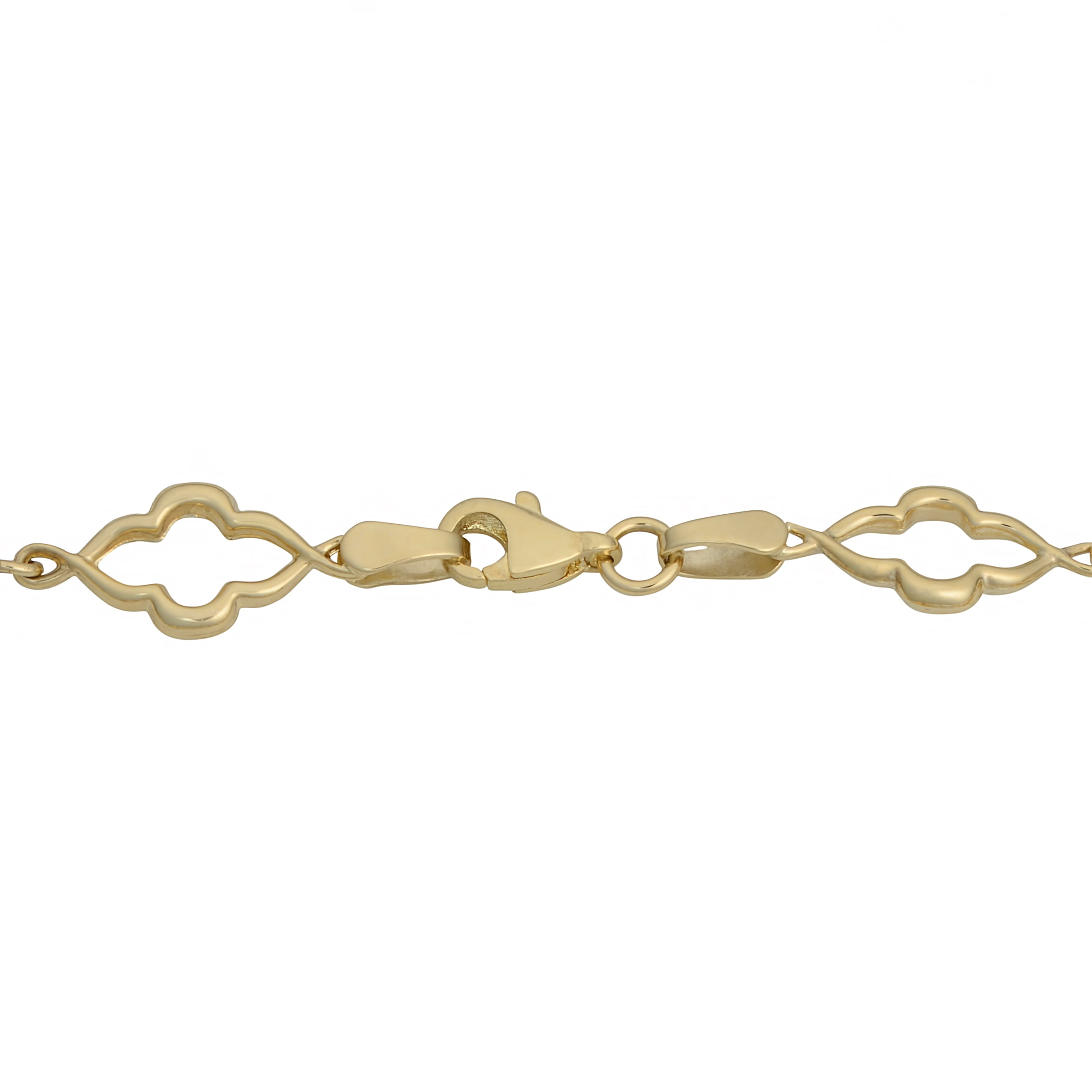 【SURGERY】l cloverlink bracelet KoolJewelry 10k Yellow Gold Clover Link Bracelet (7.5 inch