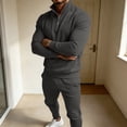 thumbnail image 6 of LEKWK Tracksuit Men 2 Piece Outfit Quarter Zip Mock Neck Sweatshirt and Jogger Sweatpants Athletic Fall Winter Gym Sweatsuits Matching Sets, 6 of 6