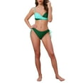 thumbnail image 2 of INSPIRAR CHIC Conjuntos de Bikini de Color Contrastante con Cruce Frontal para Mujeres, 2 Piezas, Top con Tirantes, Parte Inferior de Triángulo Tied, Trajes de Baño Grande Verde, 2 of 5