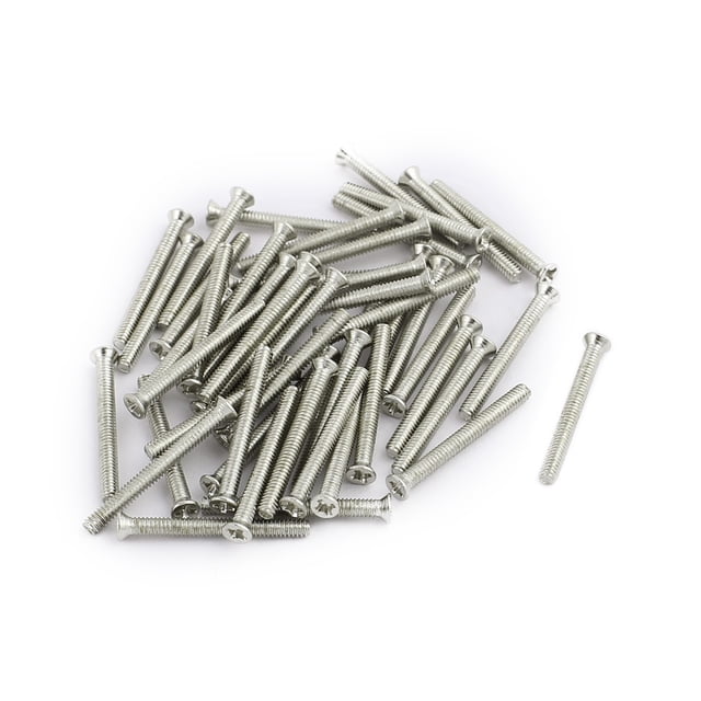 Unique Bargains 50Pcs M2 x 18mm Acier Inoxydable Fraisé Tête Plate Phillips Machine Vis