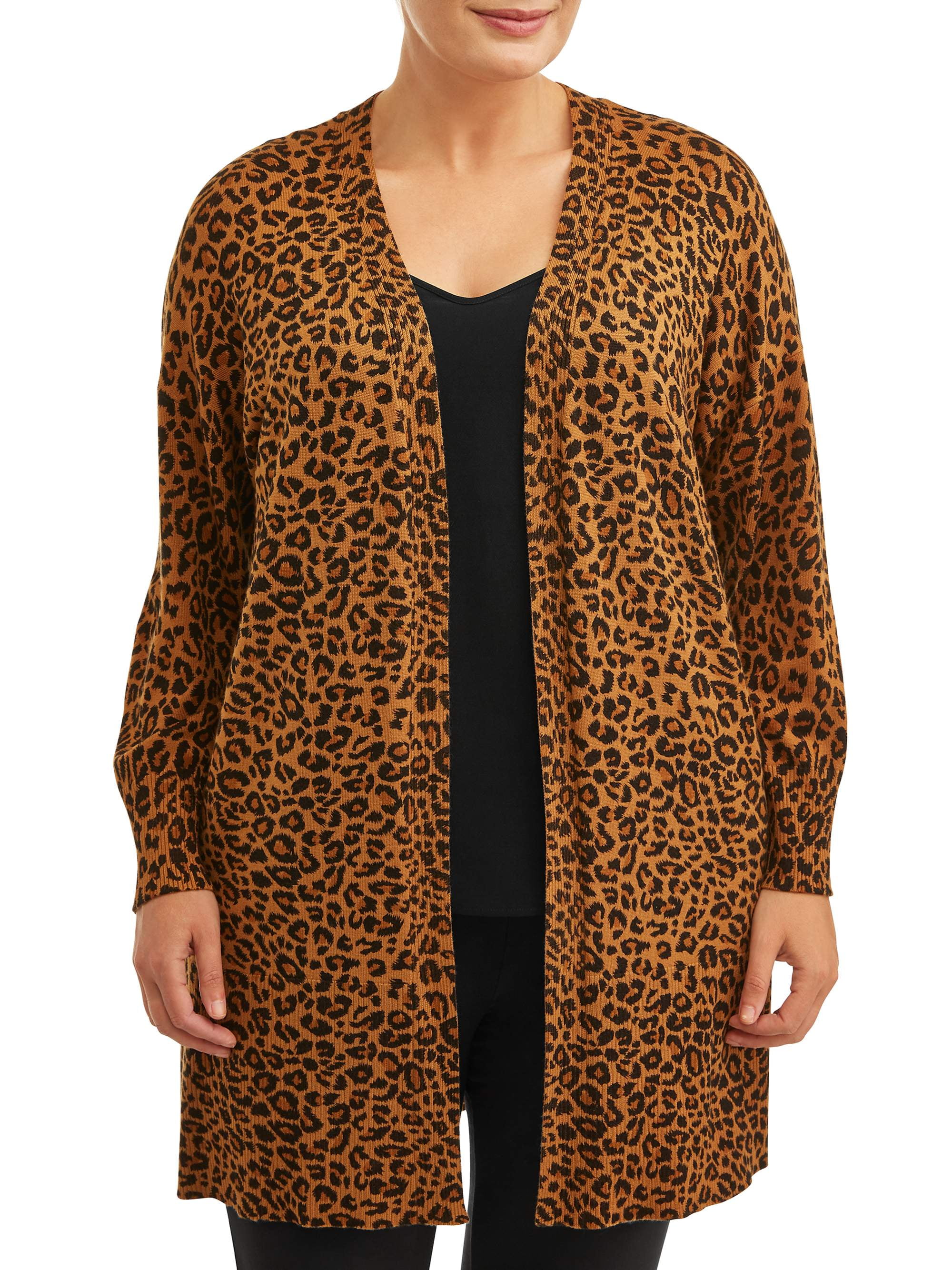 Long Leopard Cardigan Plus Size | UP TO 56% OFF