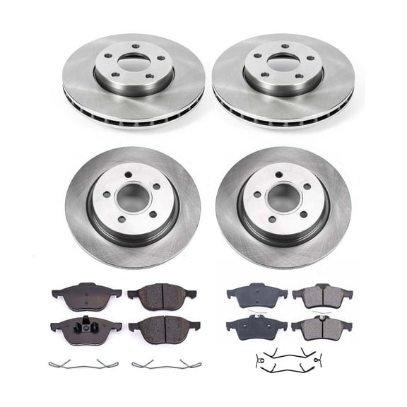 Ultimate Brakes Front and Rear Ceramic Brake Pad and Rotor Kit with Hardware WM81098
