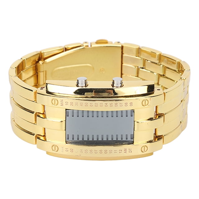 Men's LED Watch, Waterproof Exquisite Men's Watch Accurate For Daily Wear For Father Men's Gold