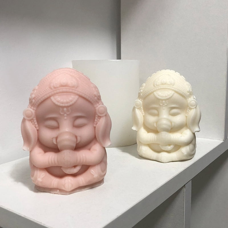 Statue Mold Ganesh- Candle Mold Wax Melt Mould Ganesa Silicone Mold for Candle