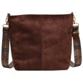 thumbnail image 1 of Bolso casual para mujer Bolso de mano simple vintage de gamuza de gran capacidad (café), 1 of 9