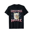 thumbnail image 1 of Greetings Huzz Funny Cat Meme Bootleg Graphic T-Shirt for Men Women, 1 of 6