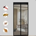 thumbnail image 1 of Lace Magnetic Mesh Screen Door, Magic Instant Magnet Screen Door Net Curtain, Automatic Bug off Door Screen with Super Strong Velcro and Magnets, Fits Door Size up to 34"x 82", Black, 1 of 6