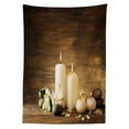 thumbnail image 3 of Ambesonne Winter Tablecloth Rectangular Table Cover, Valetines Day Flowers, 60"x90", White Black and Brown, 3 of 4