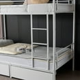 thumbnail image 6 of UBesGoo Twin Over Twin Bunk Bed with 2 Storage Drawers, Separable Solid Metal Frame Loft Bed, Two Daybeds Conversion for Any Bedroom Layout, White, 6 of 10