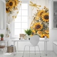 thumbnail image 5 of Farmhouse Sunflower Blackout Curtains for Bedroom, Vintage Daisy Butterflies Rustic Burlap Thermal Insulated Kitchen Drapes with Grommets, Light Blocking Window Treatment, 2 Panels 52" x 72", 5 of 7