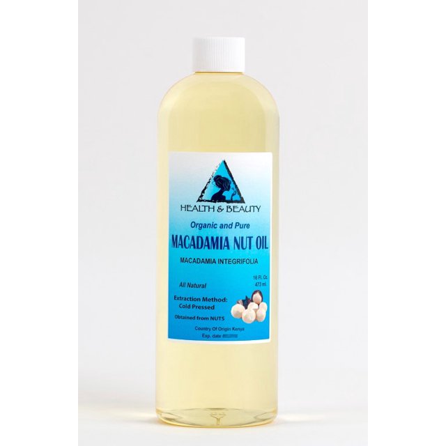 Huile de Noix de Macadamia Biologique, Support, Pressée à Froid, 100 % pure, 16 oz