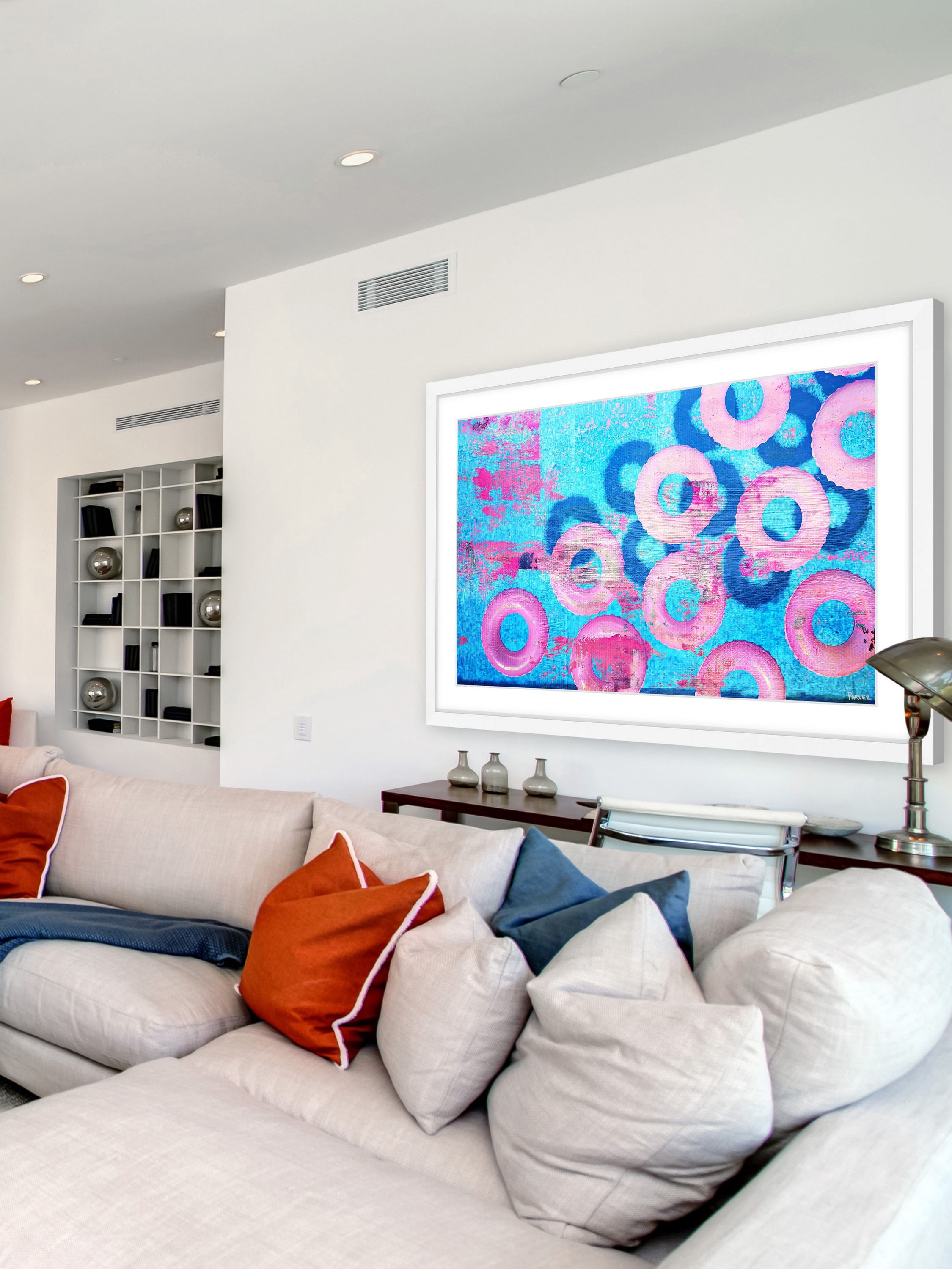 "Pink Inflatables" Framed Painting Print