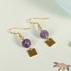 thumbnail image 5 of CHAO Pendientes redondos de cristales y grava, accesorios elegantes y encantadores para las orejas para ir de compras, obsidiana, 5 of 5