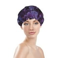 thumbnail image 3 of Balery Lilac Shower Caps, Double Layer Waterproof Shower Cap, Double Layers Reusable Shower Cap With Soft Comfortable For Long Thick Hair Soft Bath Shower Hair Caps, 3 of 9