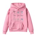thumbnail image 3 of WOYY Big Girls Hoodie Bow Print Cute Hooded Sweatshirt Long Sleeve Shirt, Sizes 9-10, 3 of 3
