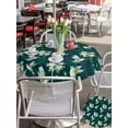 thumbnail image 5 of Outdoor Tablecloth with Umbrella Hole for Patio/Picnic/Party/Camping, Green Summer Botanical Waterproof Table Cloth Round Cover Washable, Spring Floral Birds Farmhouse (Dia 54"), 5 of 8