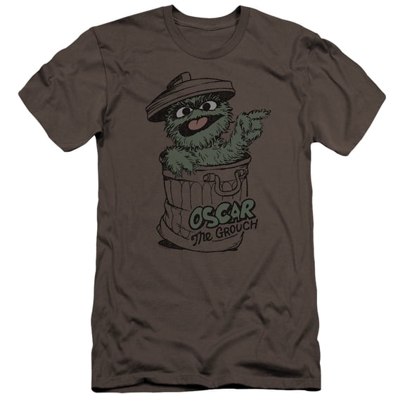Sesame Street Early Grouch Premium S/S Adult 30/1 T-Shirt Charcoal
