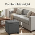 thumbnail image 5 of LEDREM Storage Ottoman with Hinged Lid, 14-Gallon Footrest Stool with Solid Wood Frame, 660lb Capacity for Living Room, Bedroom, Slate Gray, 5 of 7