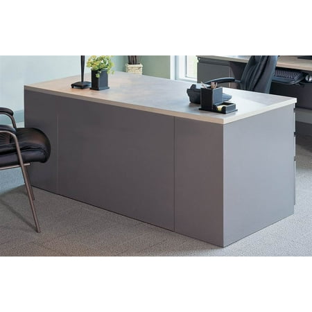 Csii Deep Rectangular Desk W Two Pedestals 54 In Black And Crown Csii Deep Rectangular Desk W Two Pedestals 54 In Black And Crown Cherry