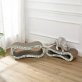 thumbnail image 3 of THE LICKER STORE Suvi 26" Modern Cardboard Infinity 2-in-1 Lounge Bed Cat Scratcher with Catnip, Garden Cats, CSR1014F, 3 of 7