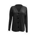thumbnail image 3 of Mikilon Women V-neck Solid Color Long-sleeved Woolen Cardigan Button Knit Tops, 3 of 4