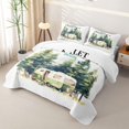 thumbnail image 3 of Catabedysis Watercolor Modern Camping Quilt King,3D Camper Print King Coverlet Set For Boys,Multicolor,3 Pieces, 3 of 7
