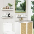 thumbnail image 2 of Forbena White Floating Shelves Bathroom Over Toilet Set of 3, Organizers and Storage Wall Mounted, Modern Wood Corner Shelf for Bedroom Closet -White Dark Grey, 2 of 4