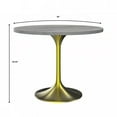 thumbnail image 7 of LeisureMod Verve Modern Round Dining Table with White Resin Tabletop and Gold Steel Pedestal Base for Kitchen and Dining Room (36-Inch), 7 of 7