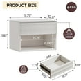 thumbnail image 2 of Hommoo Set of 2 Nightstand, Carved Surface Wall-Mounted Bedside Table Set with Drawer & Open Shelf, 3-Section Slides, White, 2 of 9