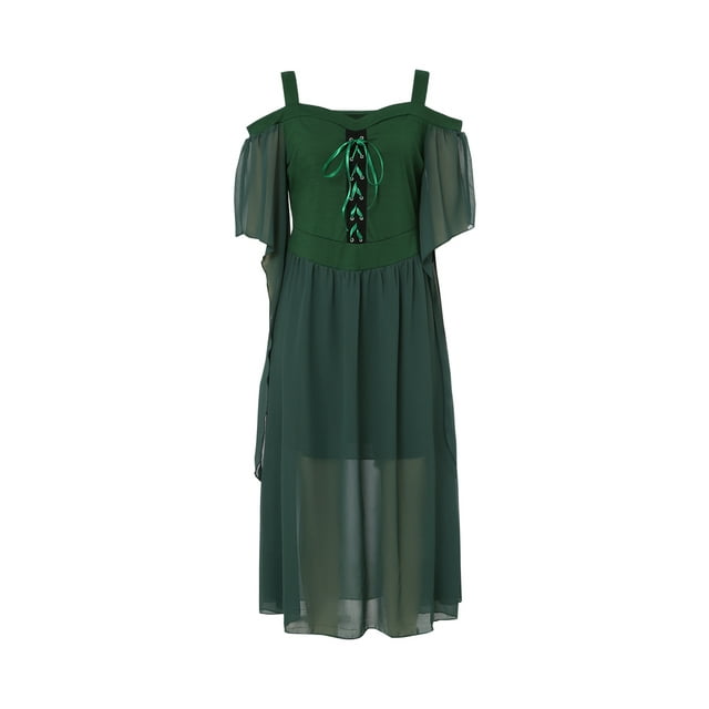 goowrom Robe d'Halloween pour Femme, une-Pièce à Encolure Bateau et Épaules Dénudées