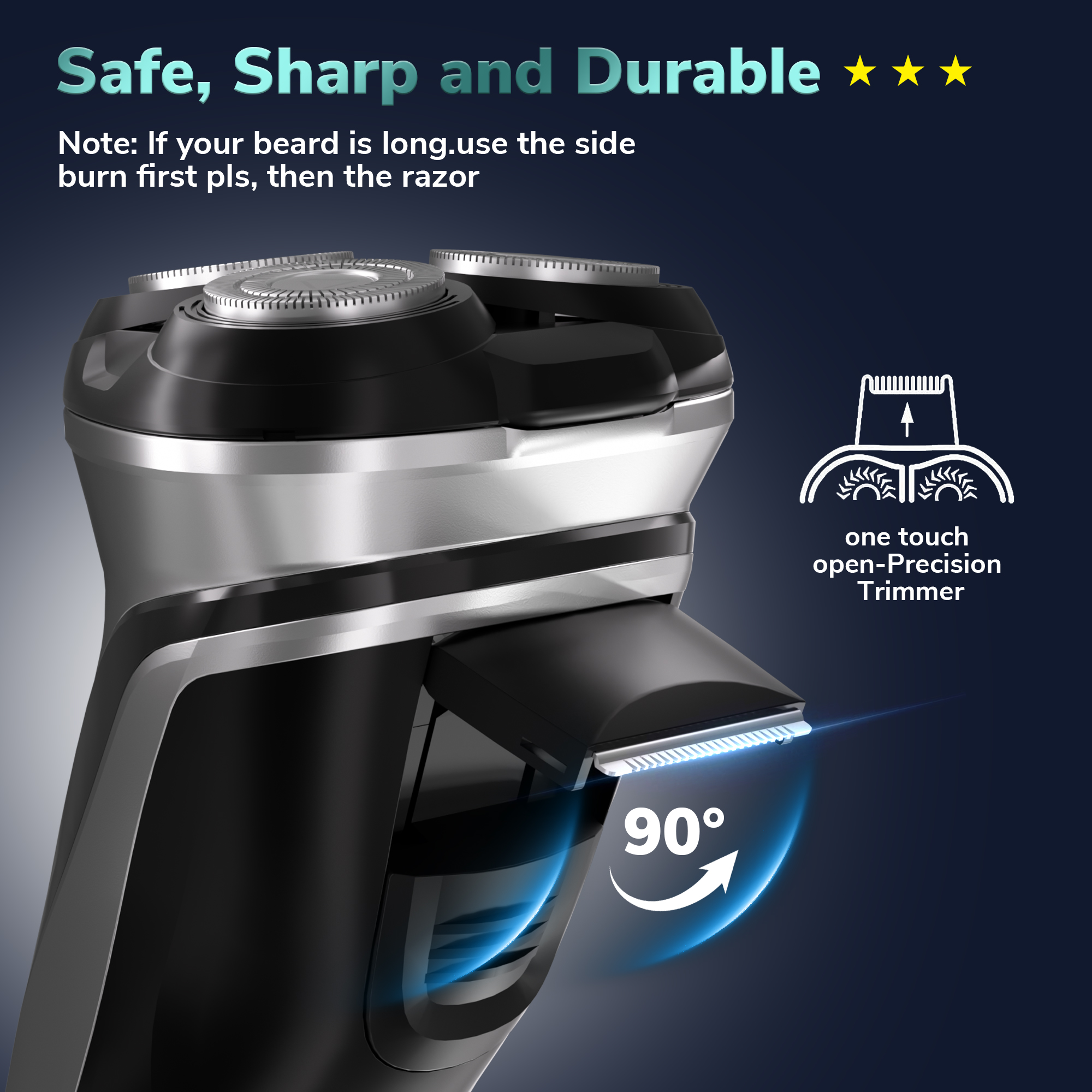 MichPong Rechargeable Electric Shaver for Men with LED Display photo 4