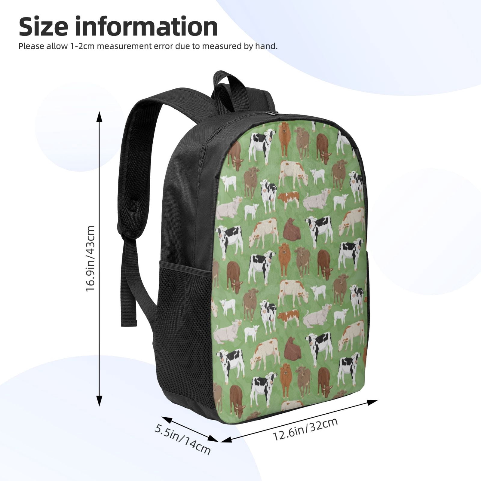 Xecao Cows And Calves print Travel Backpack, Large Computer Backpack for Men Women, College School Rucksack Book Bag