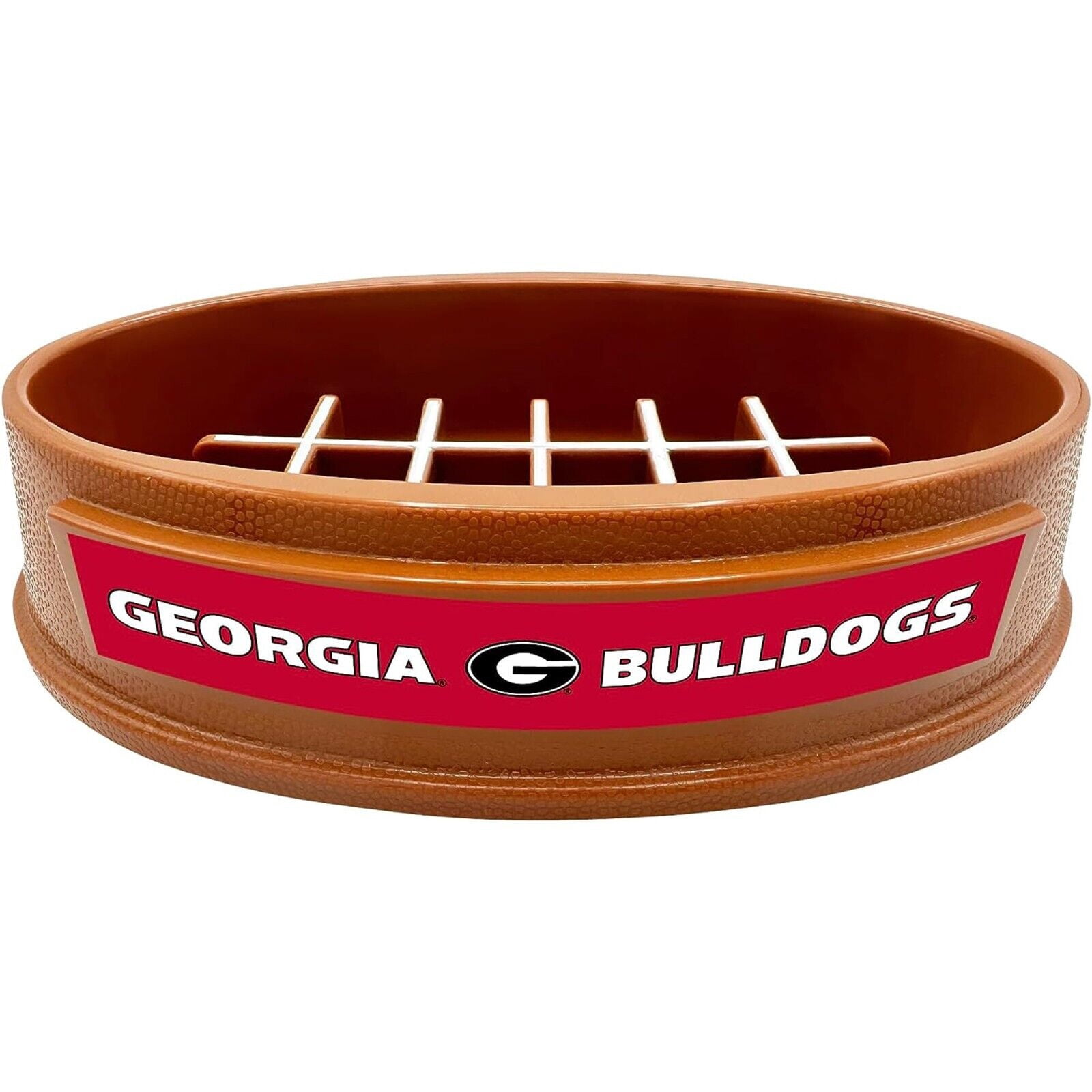 Pets First NCAA Georgia Bulldogs Super-Bowl Slow Feeder Bowl for Dogs and Cats with Non-Slip Mat