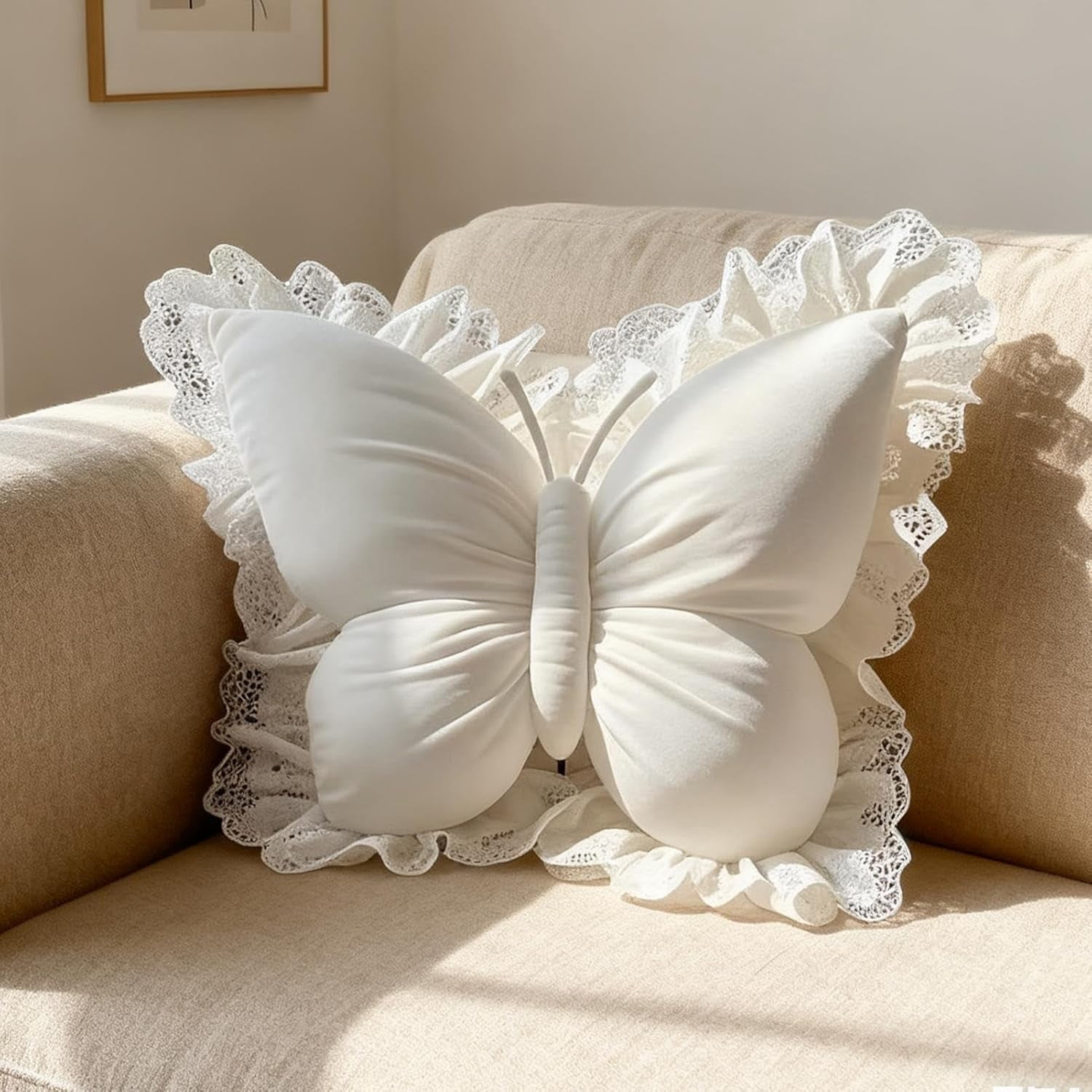 Butterfly Pillow - Butterfly Shaped Throw Pillow, Butterflies Stuffed Seat Cushion | Butterflies Throw Pillows for Baby Birthday Christmas Stocking Stuffers Sofa Bed Couch Desk Girls Kids Adults