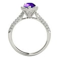 thumbnail image 4 of Mauli Jewels Rings for Women 1.55 Carat Diamond and Pear Shaped Amethyst Ring 4-prong 10K White Gold, 4 of 7