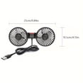 thumbnail image 3 of USB Dual Head Rear Car Fan for Backseat, Strong Airflow, Multi-Speed & Multi-Angle Rotation, Universal for All Vehicles, Car & Home Use, Perfect for Beach, Picnic & Summer Travel, 3 of 10