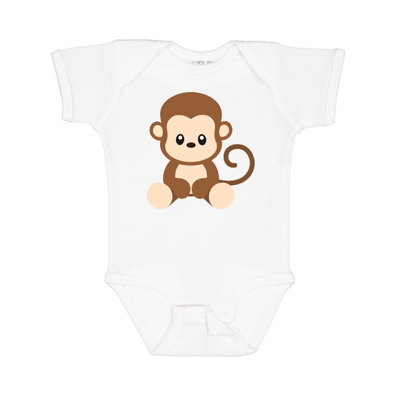 Inktastic Cute Monkey, Little Monkey, Jungle Animals, Safari Animals Boys or Girls Baby Bodysuit