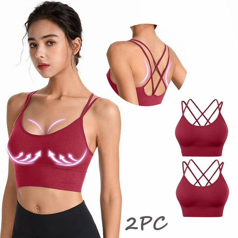Durtebeua Sports Bras For Women High Impact Strappy Bras for Yoga Workout  Fitness Low Impact 