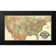 thumbnail image 2 of Rand McNally 14x9 Black Modern Framed Museum Art Print Titled - Atchison, Topeka and Santa Fe Railroad 1888, 2 of 5