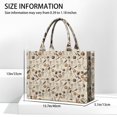 thumbnail image 3 of Large Capacity Tote Bag,Beige Halloween Skull Pumpkin Cat Pattern Handbag Fashion Luxury Tote Bag,15.7"x13"x 5.1" Inches,Laptop Compatible, 3 of 6
