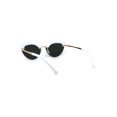 thumbnail image 4 of Womens Glitter Nugget Stud Half Rim Round Cat Eye Sunglasses Gold White Green, 4 of 4