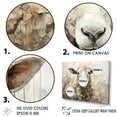thumbnail image 3 of Designart "Comfortable Sheep In Beige II" Sheep Wall Art Living Room, 3 of 7