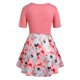 thumbnail image 2 of Camiseta con Estampado de Flores y Anillo Rosegal Camisetas tallas grandes, 2 of 5