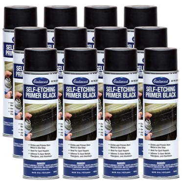 Eastwood Self Etching Black Primer Stainless Steel Aluminum Chrome Aerosol 16 oz 12 Pack