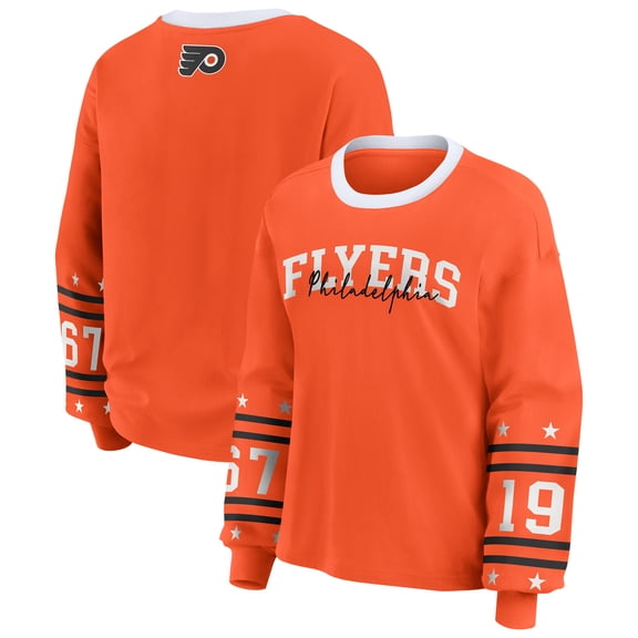 Women's WEAR by Erin Andrews Orange Philadelphia Flyers Long-Sleeve Sport T-Shirt